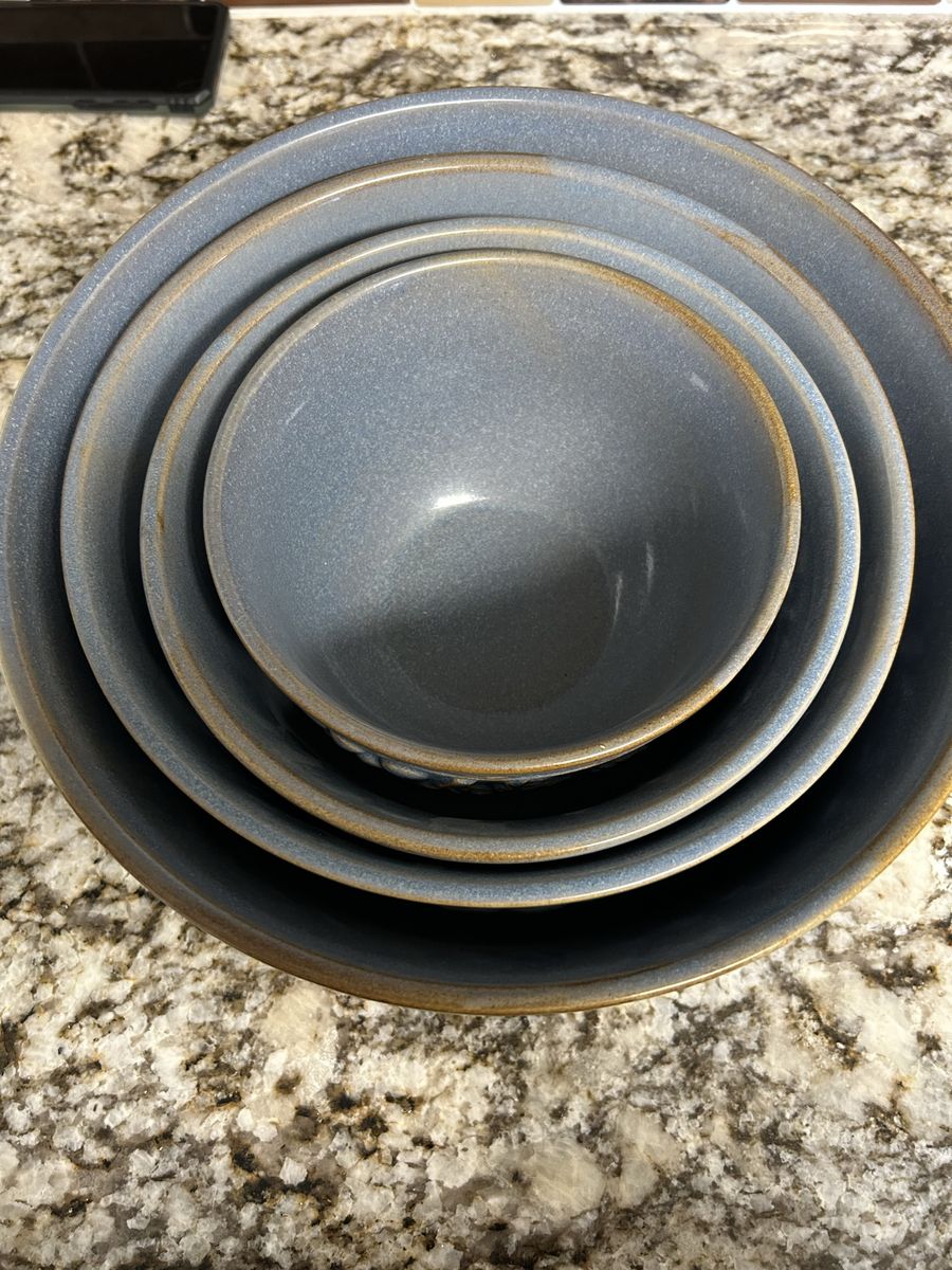Stoneware blue bowls