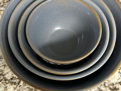 Stoneware blue bowls