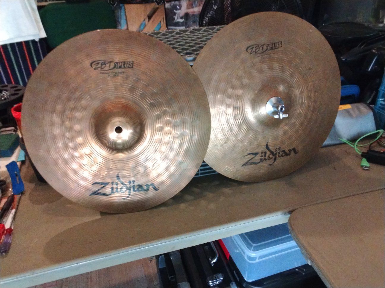 Zildjian ZBT Plus Hi-Hat Cymbals - 14-inch Pair for Drum Set, Excellent Condition