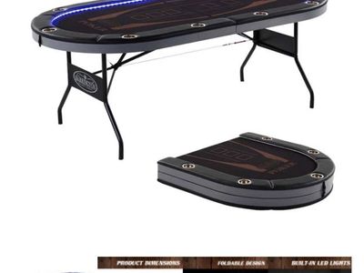 Nee - Barrington 10-player Poker Table With LED Li