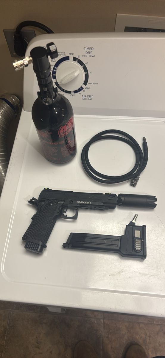 SSP5 Airsoft pistol and HPA setup