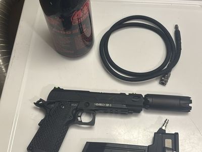 SSP5 Airsoft pistol and HPA setup