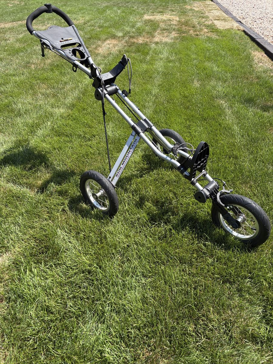 SunMountain Speed Cart 3-Wheel Folding Golf Push Trolley Cart - Silver