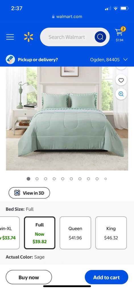 7 Piece Reversible, Sage, Comforter, Sheets, New