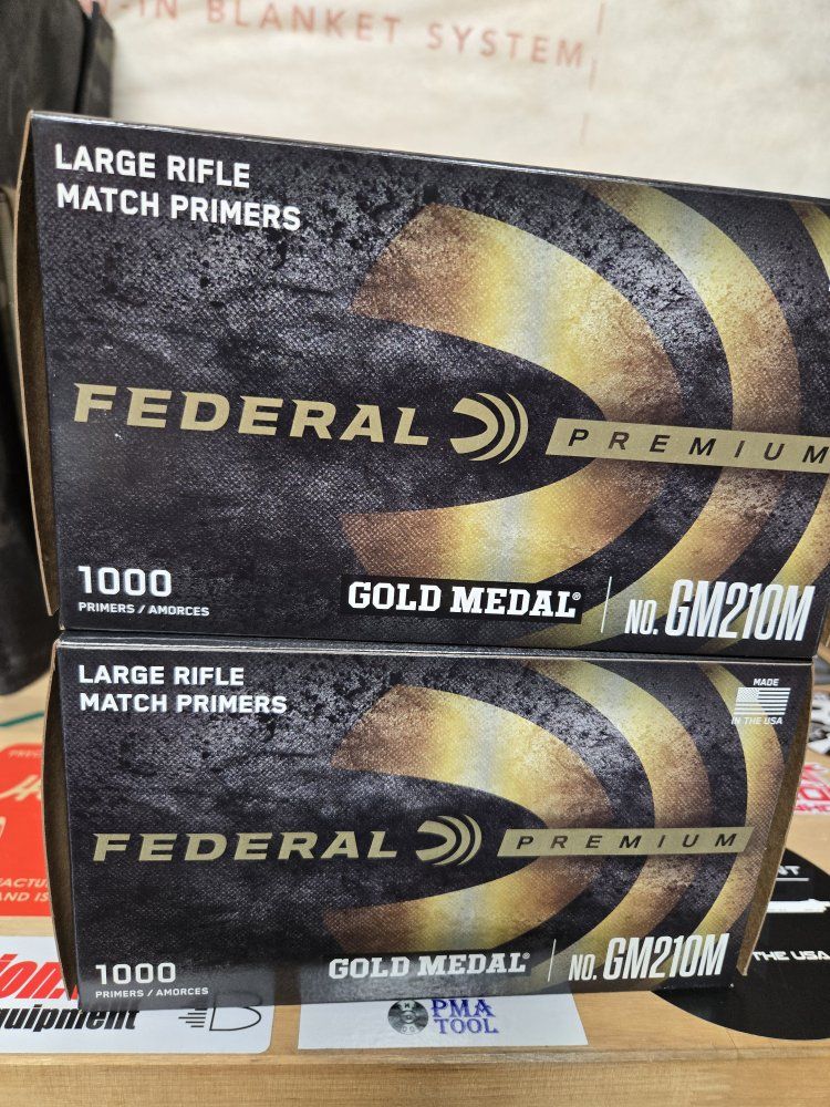 Federal Premium Gold Medal GM210M Large Rifle Match Primers - 2000 Count Reloading Supplies