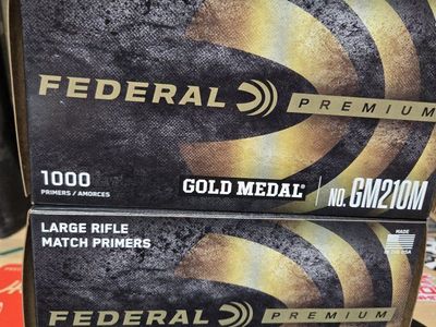 Federal Premium Gold Medal GM210M Large Rifle Match Primers - 2000 Count Reloading Supplies