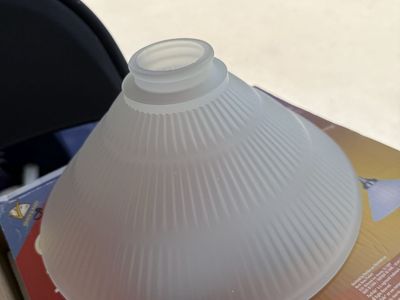Frosted Ribbed Glass Light Shade - Ceiling Fan or Fixture Replacement, 9.75" Diameter