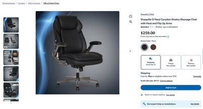 Shaquille O'Neal Corydon Massage Chair with Heat