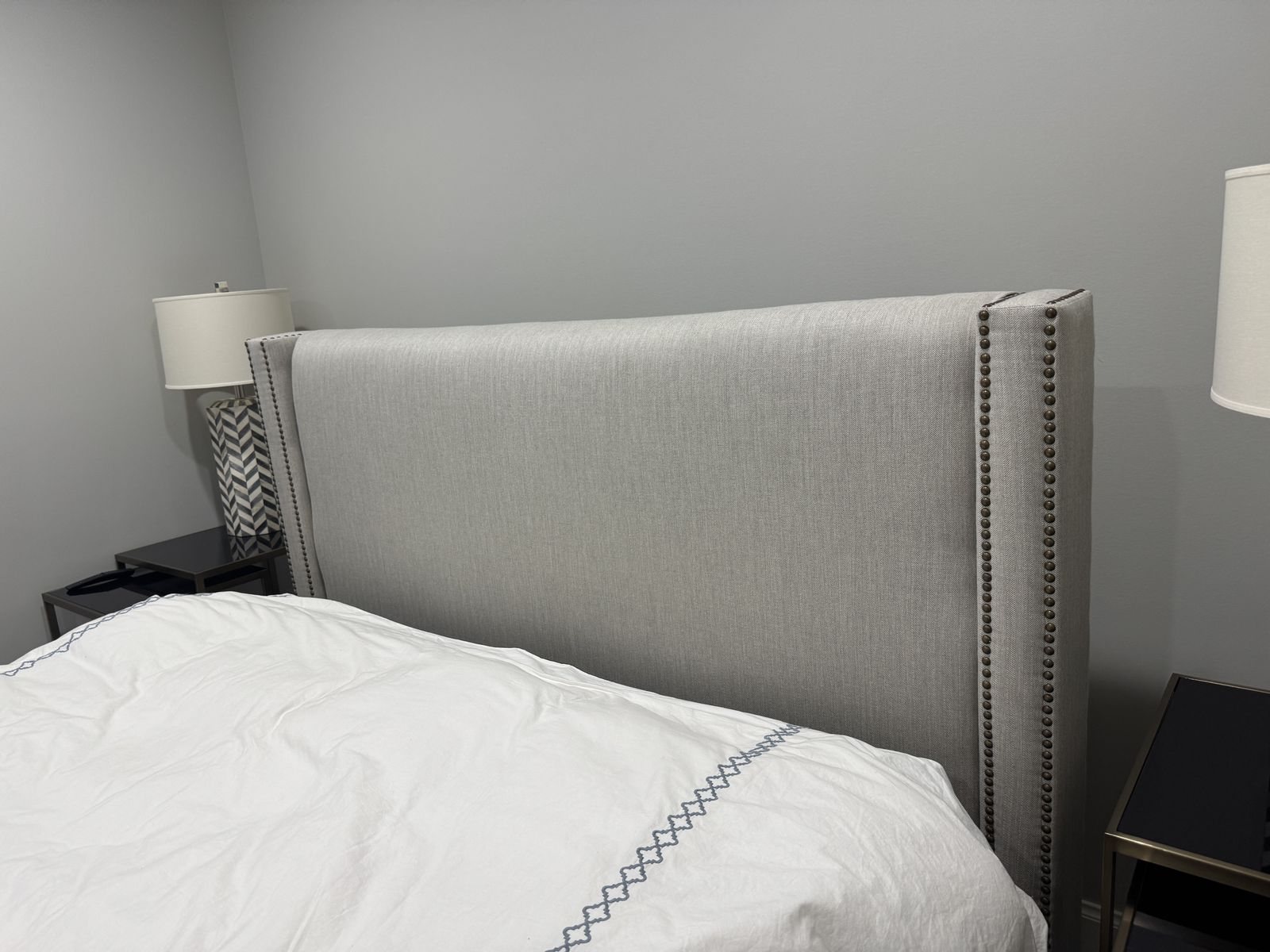 Upholstered Queen Headboard and Bedframe