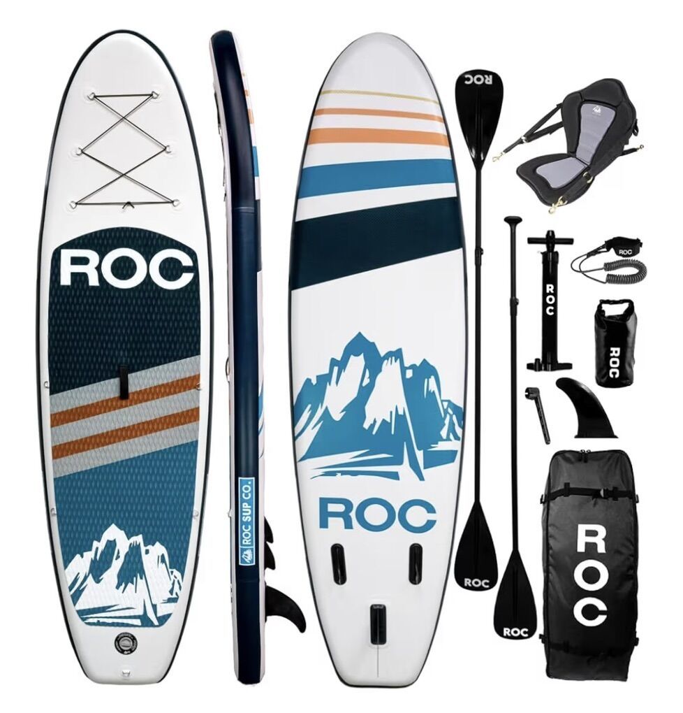 2 ROC Paddle Boards, Kayak Seats + E Pump