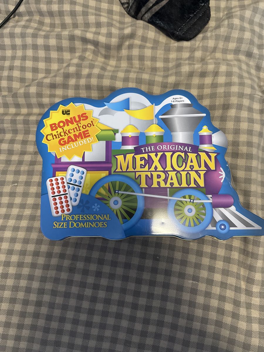 The Original Mexican Train Dominoes Game by UG - Professional Size with Bonus Chickenfoot Game