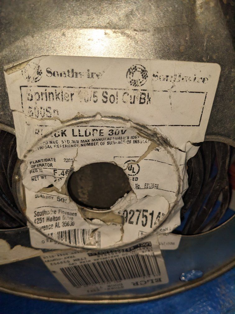 Southwire Sprinkler 16/5 Sol Cu Bk  Black UL Listed Underground Burial Wire