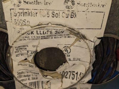 Southwire Sprinkler 16/5 Sol Cu Bk Black UL Listed Underground Burial Wire
