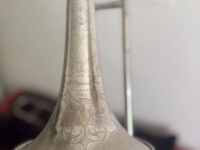 Vintage 1917 C.G. Conn 4H Trombone Silver with 7" Gold-wash Bell