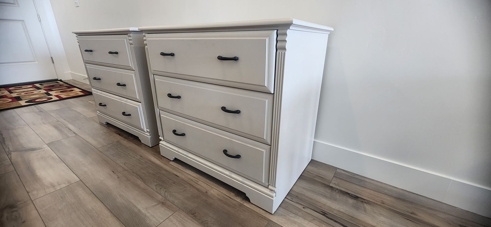 Custom Refinished Solid Wood 3-Drawer Nightstand Pair - Pristine