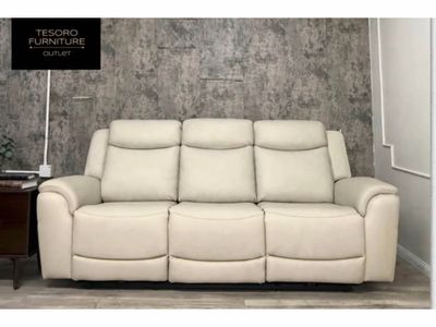 SANDERS LEATHER RECLINER SOFA