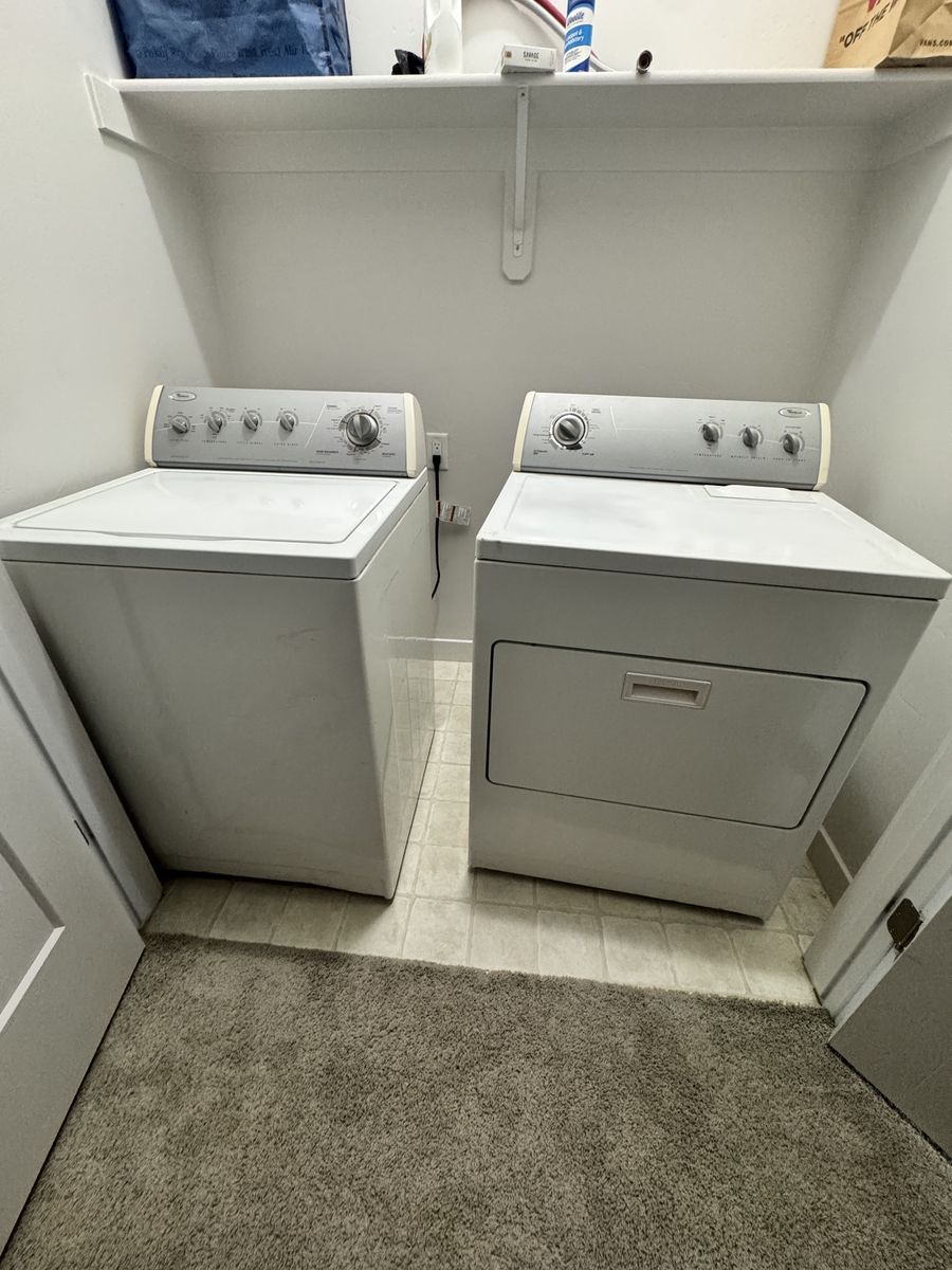 Whirlpool Top-Load Washer and Electric Dryer Set - White