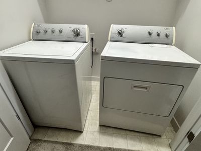 Whirlpool Top-Load Washer and Electric Dryer Set - White