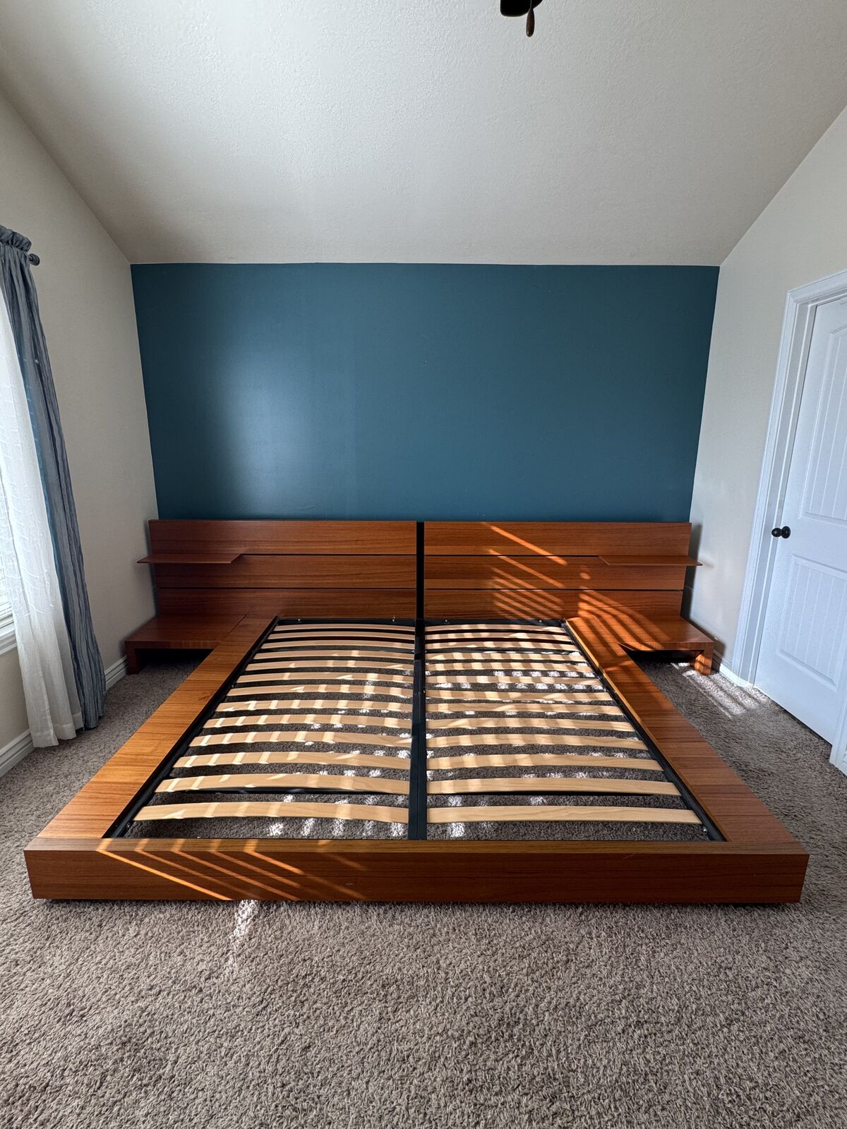 Italian Modern King Bedroom Set – Platform Bed w/ Built-In Nightstands + Dresser