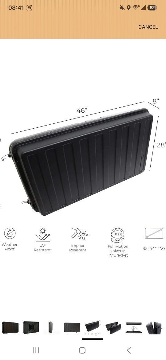 Storm Shell Outdoor TV Hard Cover Weatherproof Protection for Television - Mounts Right on The Wall - TV Wall Mounting Bracket I