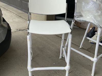 2-Safco Modern White Bar Height Chairs / Counter