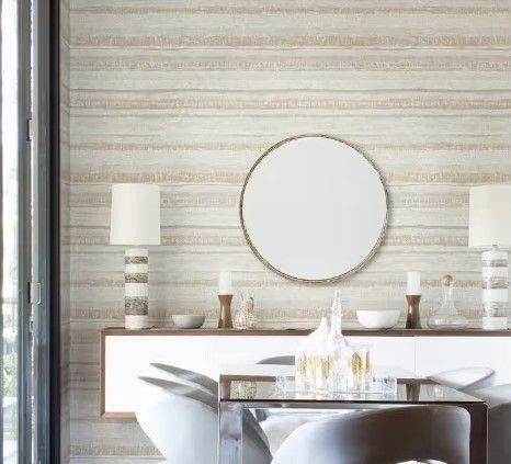 20.9in x 11yd Gold Stripe Wallpaper