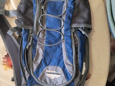 Ridgeway Hydration Pack Backpack - Blue/Gray Daypack for Hiking/Cycling
