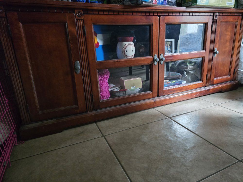 Solid cherry entertainment center
