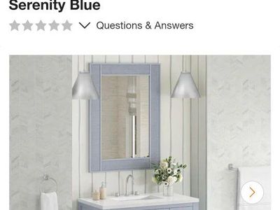 28" W x 38" H Rectangular Framed Wall Mirror - Serenity Blue