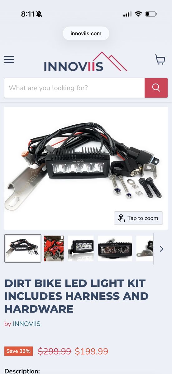 Brand new dirt bike 4” light bar full setup