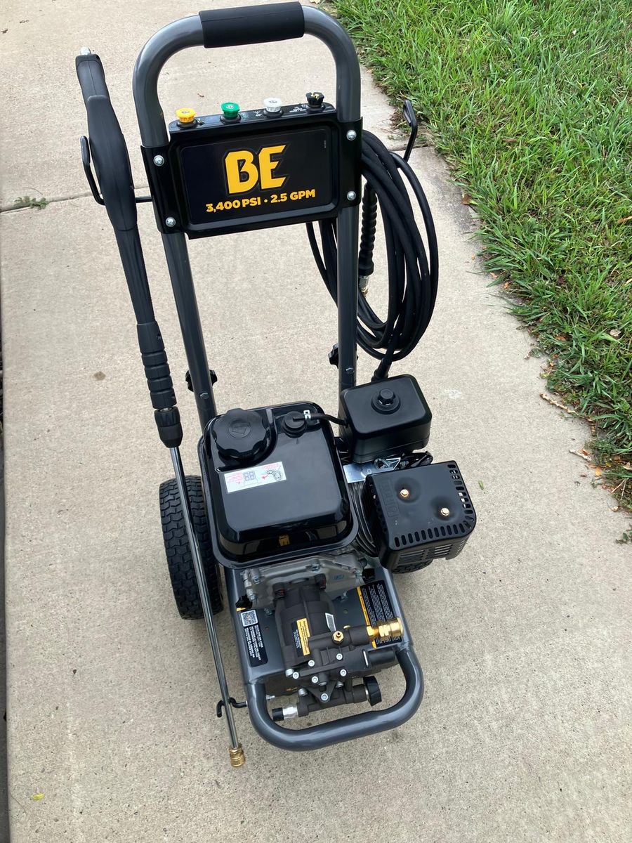 BE Pressure Washer 3,400 PSI 2.5 GPM Gas Powered