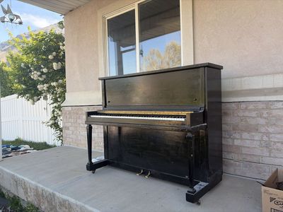 Vintage Black Upright Piano - Musical Instrument