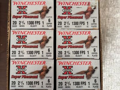 Winchester Super X Super Pheasant 20 Gauge 2 3/4" 1 oz 6 Shot Ammunition