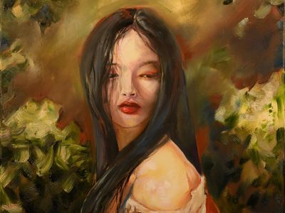 Original Oil Painting "Fractured Geisha" by Matt Haag | 36 x 24 in | One of a Kind
