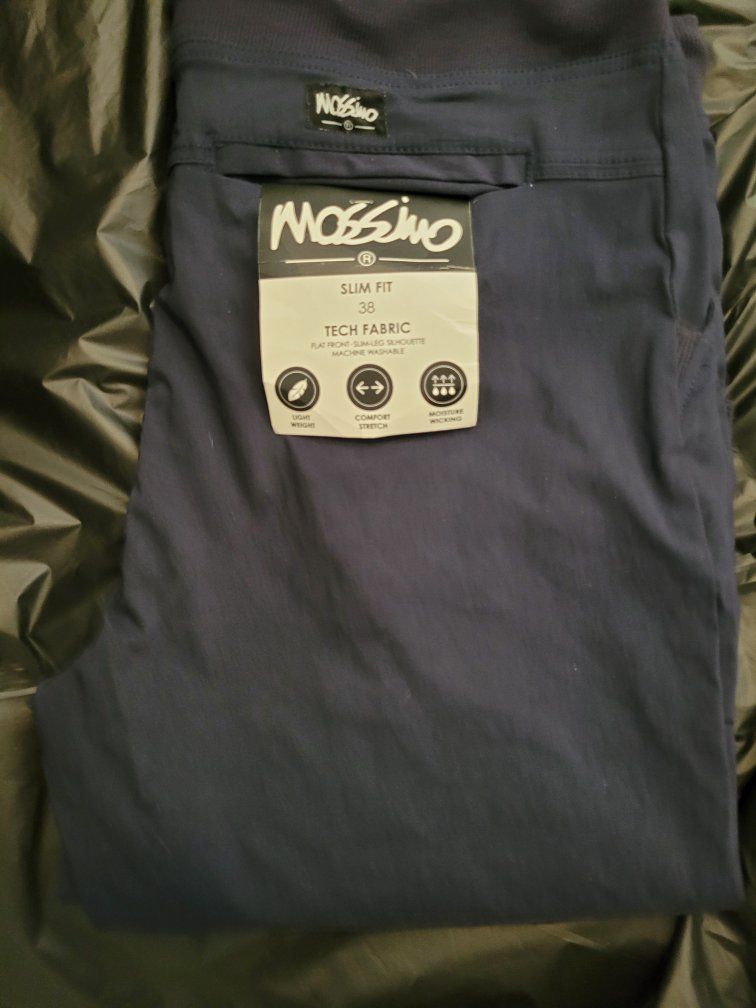 Mossimo Men's Slim Fit Tech Fabric Pants - Navy Blue, Size 38