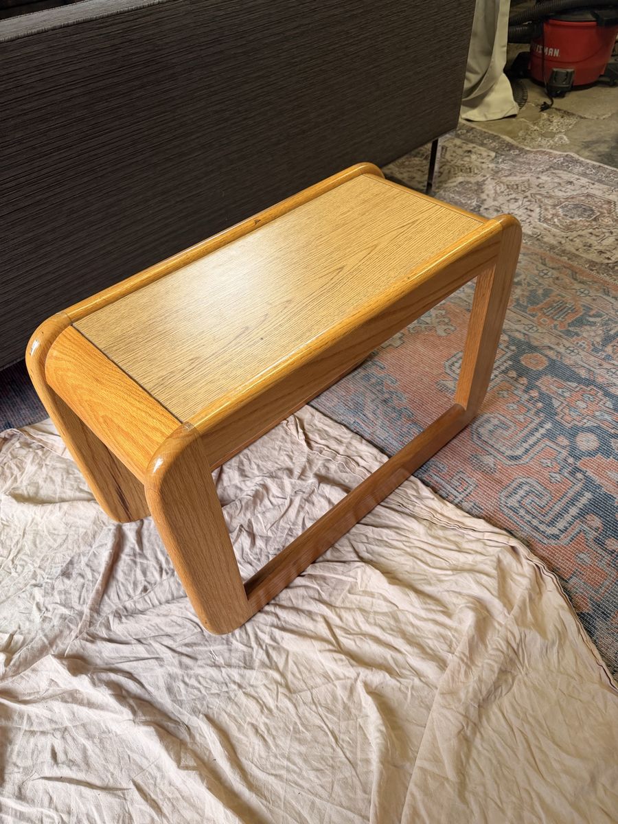 Vintage MCM style oak side table