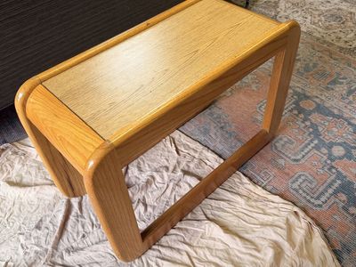 Vintage MCM style oak side table