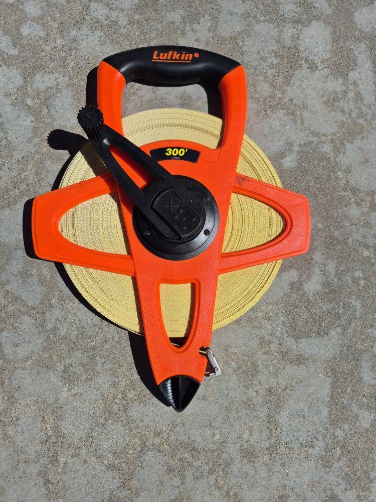 Lufkin 300' Measuring Tape with Open Reel - Fiberglass for Land Surveying & Construction