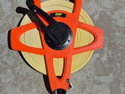 Lufkin 300' Measuring Tape with Open Reel - Fiberglass for Land Surveying & Construction