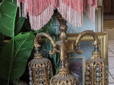 Loevsky & Loevsky Hollywood Regency Antique Solid Brass Luxury Table lamps