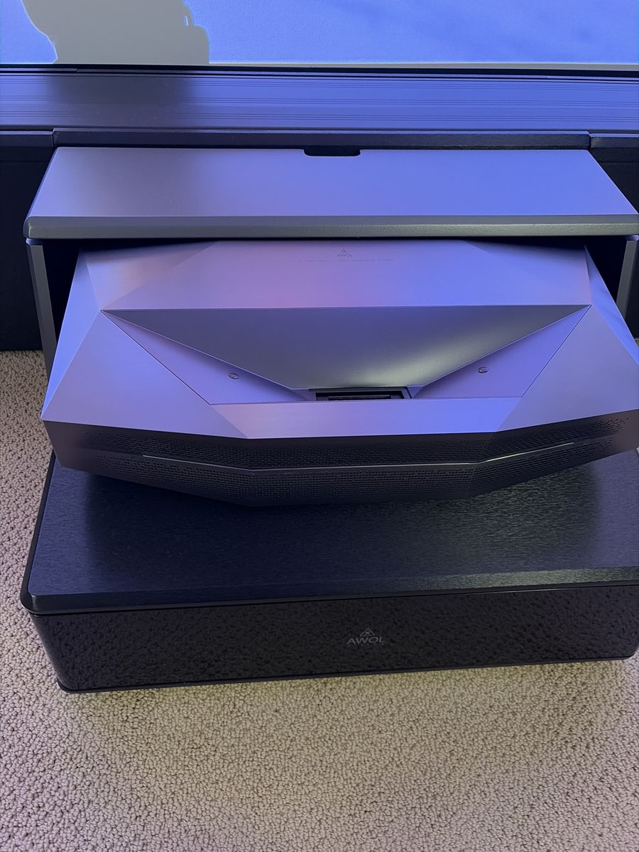 AWOL Vision Aetherion Max 4K UHD Ultra Short Throw Triple Laser Projector & ALR Screen and Smart Stand.