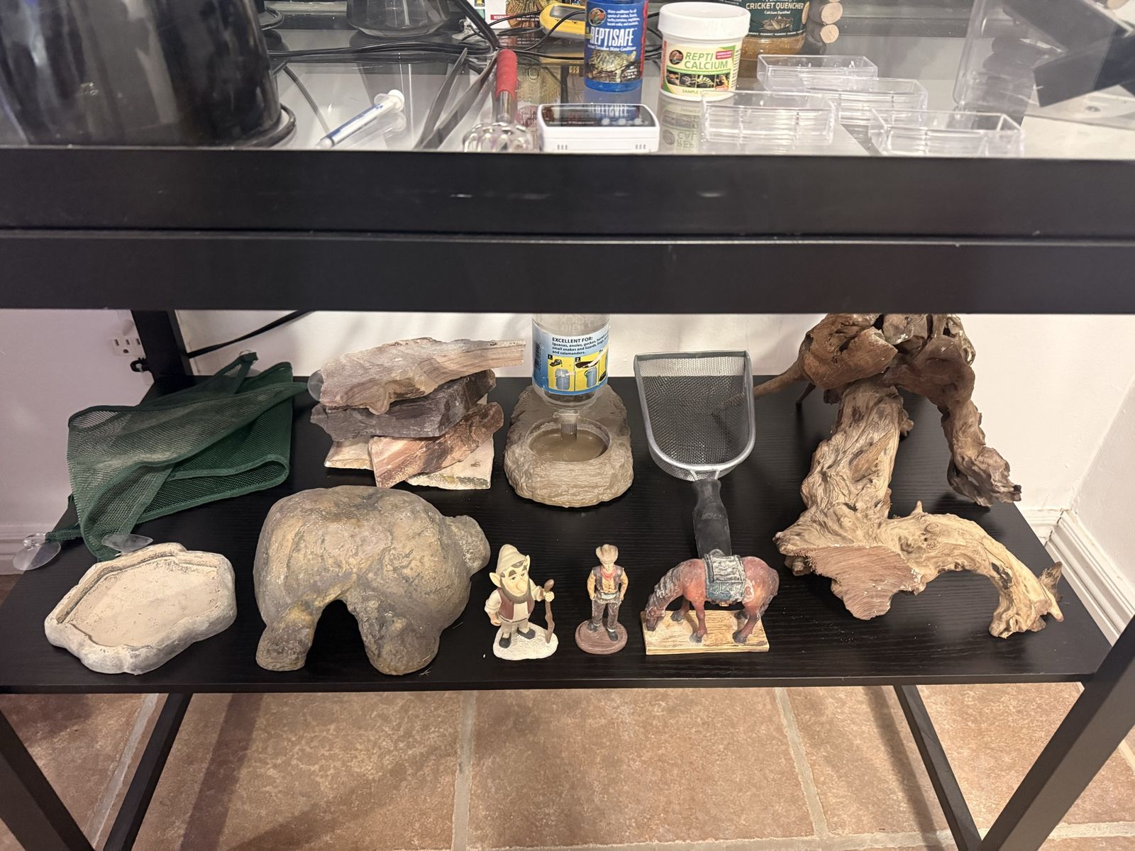 Large Glass Reptile Terrarium Tank with Stand and Accessories