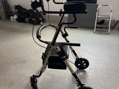 Brand New Upright Rollator Walker with Seat – Champagne Gold (Never Used)