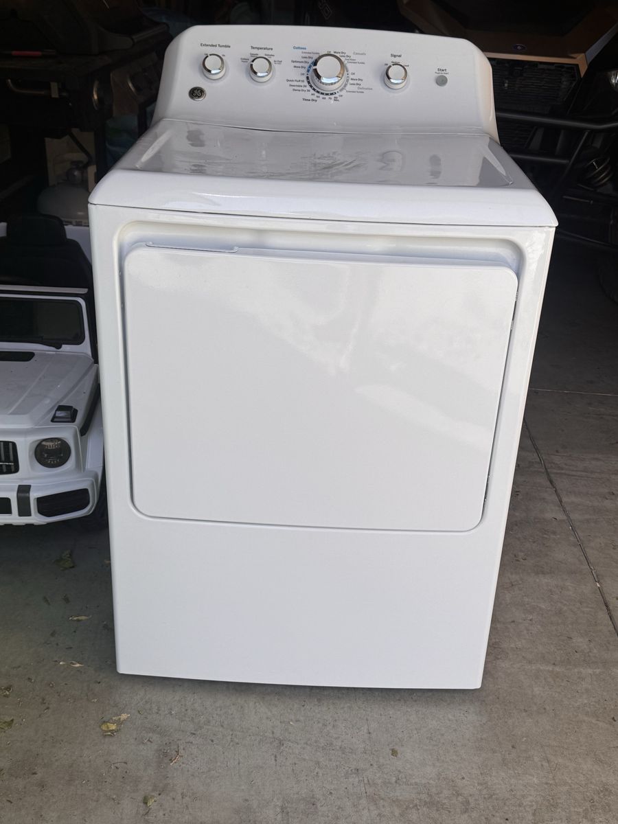 GE White Electric Dryer - Top Load, Large Capacity, Multiple Dry Cycles
