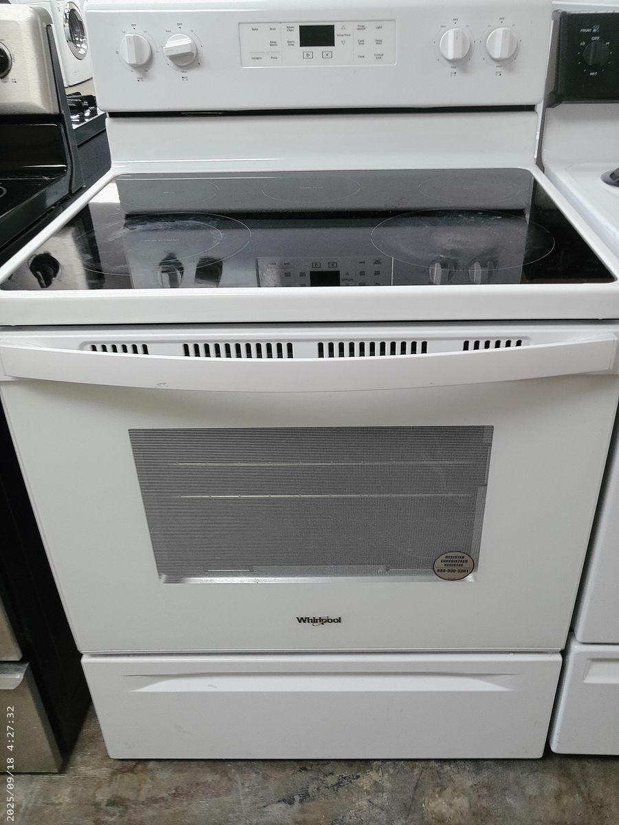 Whirlpool White Smooth Top Range~90 Day Guarantee
