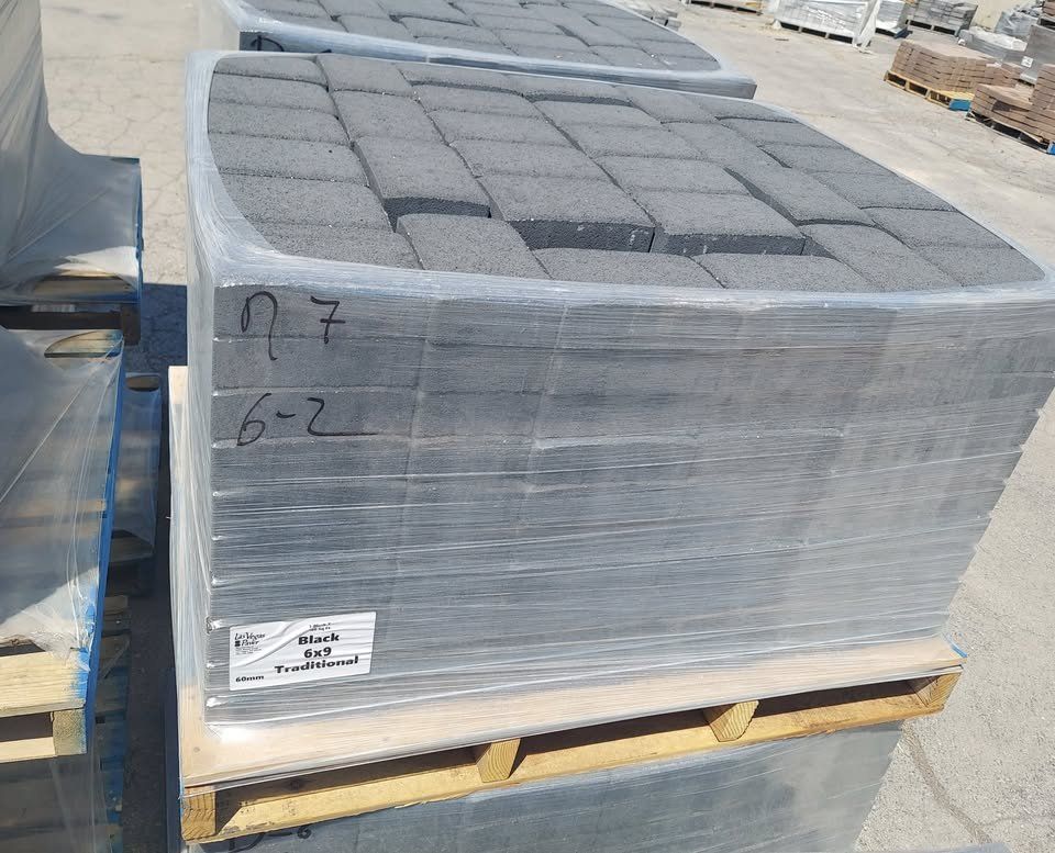 Black Traditional Pavers 6x9 60mm
