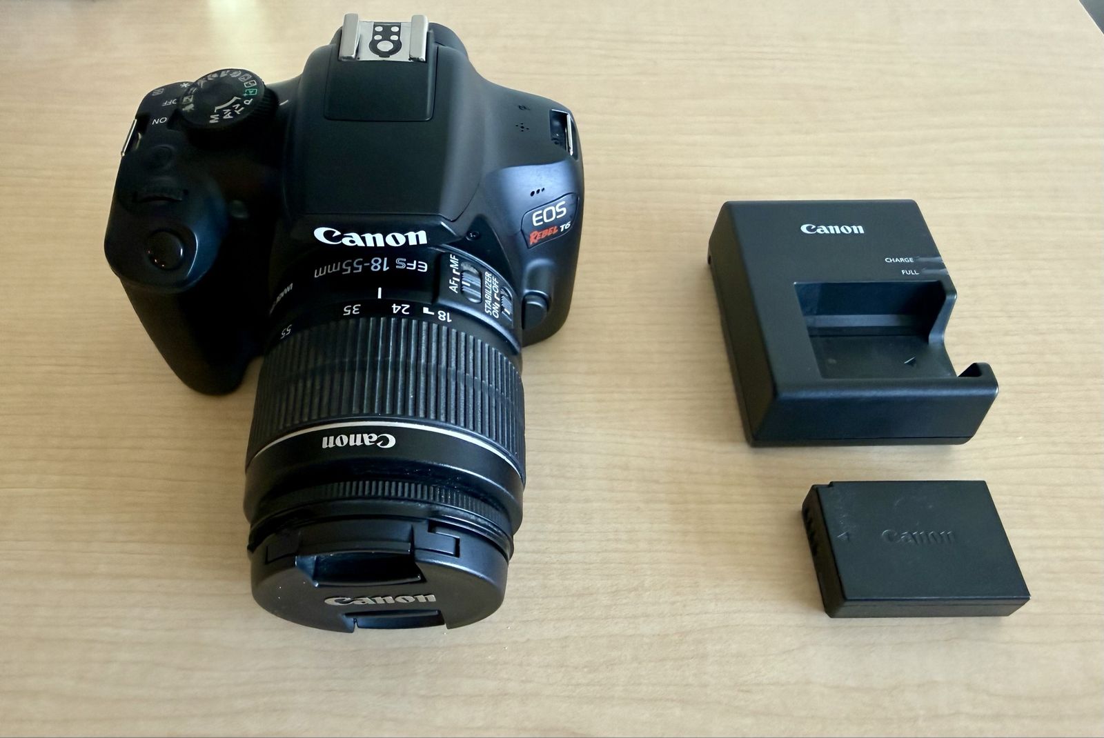 Canon EOS Rebel T6 + Batteries + Charger
