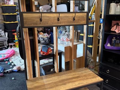 Coat rack with seating
