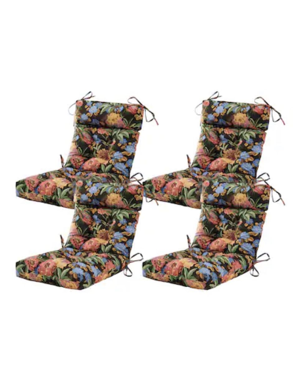 Artplan Seat Back Outdoor Chair Cushion Set of 4 Patio Chair Cushion