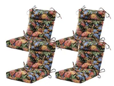 Artplan Seat Back Outdoor Chair Cushion Set of 4 Patio Chair Cushion